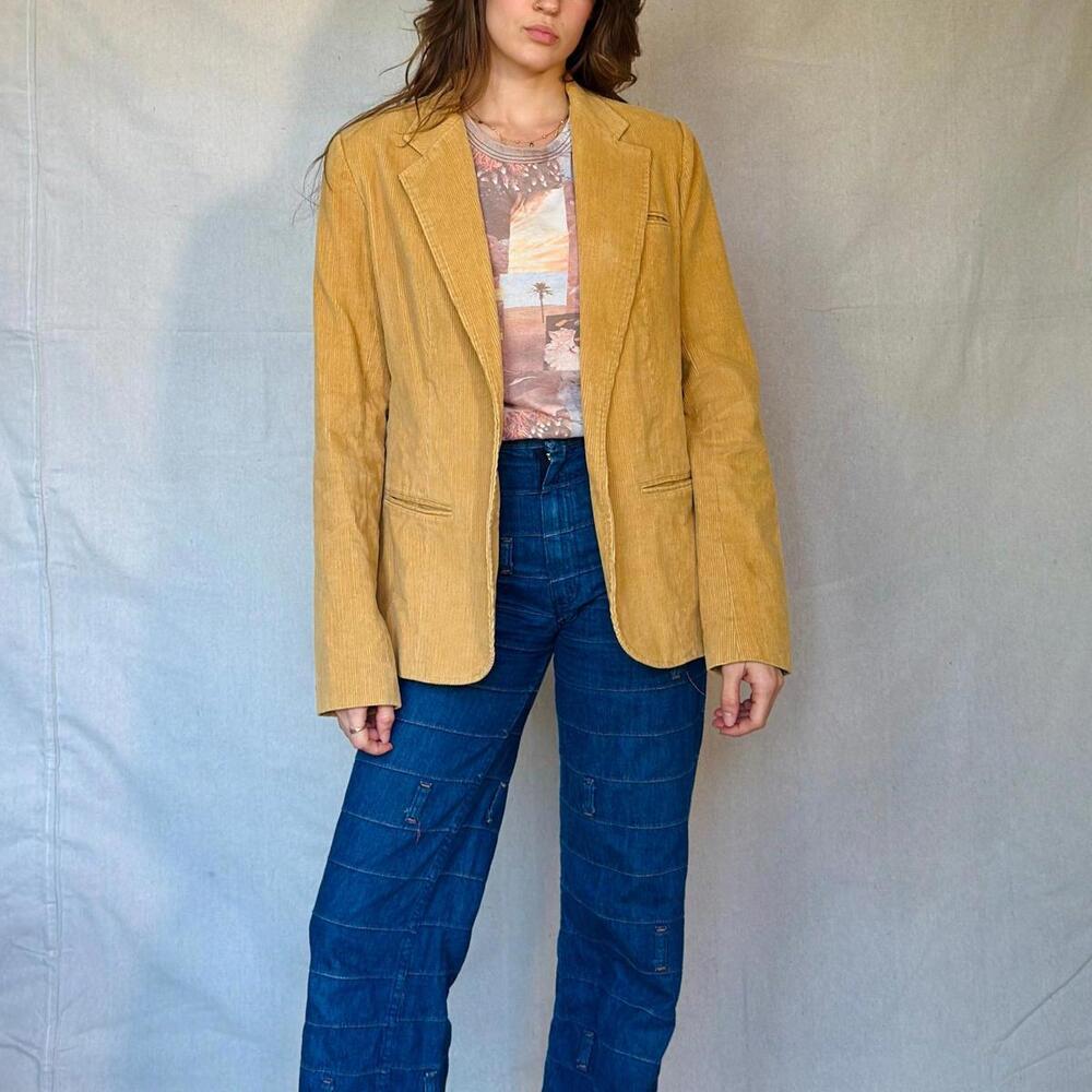 70s Vintage Tan Corduroy Blazer